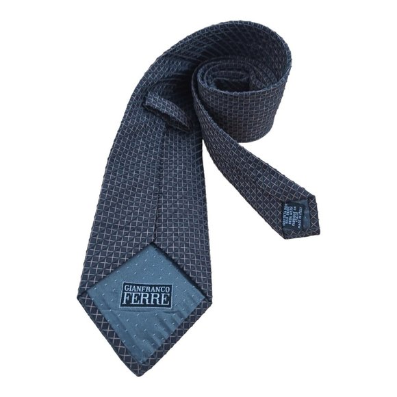 GIANFRANCO FERRE Brown Geometric Silk Tie ITALY 58"/ 3.6" EC - Picture 6 of 6